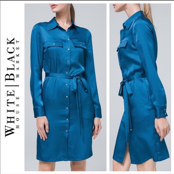 White House Black Market Dresses & Skirts - WHBM Charmeuse Shirt Dress